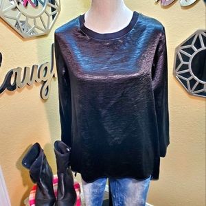 Libby Edelman Black Long Sleeve Top Sz S Nwot